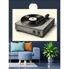 Kanvassepetinet Pikap Plak Vintage Yüksek Kaliteli Yağlı Boya Dokulu Kanvas Canvas Tablo Kanvas Tablo Canvas Tablo