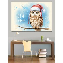 Kanvassepetinet Noel Şapkalı Yüksek Kaliteli Yağlı Boya Dokulu Kanvas Canvas Tablo Kanvas Tablo Canvas Tablo Duvar