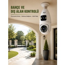 Magne Wi-Fi Ampul Kamera Sistemi Gece Görüşlü Çift Lens - TGR8763-9885