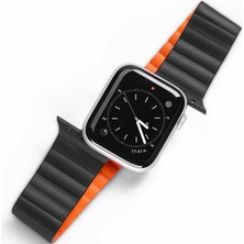 Uravas Store Dux Ducıs Apple Watch 38/40/41MM Için Manyetik Zincir Versiyon Pu Deri Kayış KORDON-(5775)