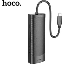 Uravas Store Hoco HB44 Type-C To HDMI + RJ45 + 100MBPS + Sd/tf + Usb3.0 + Usb2.0 Pd + 4K 30Hz HUB-(5775)