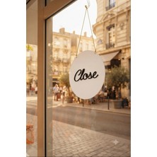 Yalıgraf Mağaza Dükkan Butik Pleksi Kabartmalı Yazı 3D Open Close Açık Kapalı Tabelası - Beyaz Siyah