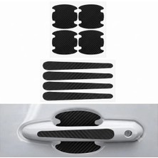 Yalıgraf Karbon Fiber Araç Kapı Kolu Çizik Önleyici Koruma Sticker Seti - Üniversal Çizilmez Koruyucu Set (4 Adet Kulp + 4 Adet Kol) Araç Kapı Kolu Koruma Film