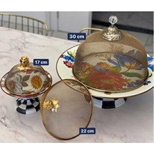 Empressco Gül Desenli 17 cm Servis Kapak, Sunum ve Koruma Için Ideal