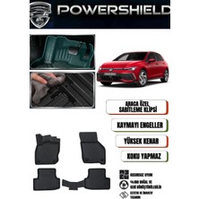 POWERSHIELD Volkswagen Golf 8 Otomatik 2019 ve Sonrası Için Araca Özel 5D Premium Havuzlu Oto Paspas Takımı