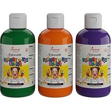 Uravas Store Yeşil-Mor-Turuncu Parmak Boyası 3'lü Set 3X250GR