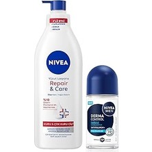 Uravas Store Men Erkek Roll-On Deodorant Derma Control Defend 50ML ve Repair&amp;care Nemlendirici Vücut Losyonu