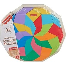 Uravas Store Fisher-Price Ahşap Mandala Yapboz Yürüme Çağındaki Çocuklar Için 40 Ahşap Parçadan Oluşan Fisher-Price Geometrik Mandala Yapboz Blokları HXT94
