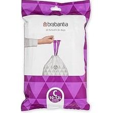 Uravas Store Brabantia Perfectfit Çöp Torbası, Dağıtıcı Paket (Code C – 10 L/12 L), Çekme Bantlı Ekstra Güçlü Çöp Torbası (40 Çöp Torbası)