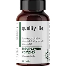 Uravas Store Quality Life Magnezyum Complex 60 Tablet - Magnezyum Malat Sitrat Glisinat Taurat Bisglisinat - Magnezyum Çinko