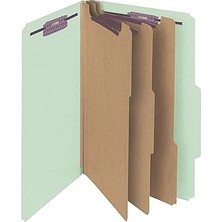 Uravas Store Smead Safeshıeld Bağlantı Elemanları ile Basın Tahtası Sınıflandırma Dosya Klasörü, 3 Bölücü, 7,62 cm Genişletme, Yasal Boyut, Gri/yeşil, Kutu Başına 10 (19091)