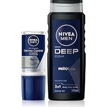 Uravas Store Men Erkek Roll-On Deodorant Derma Control Clinical 50ML ve Men Active Clean Erkek Duş Jeli 500ML