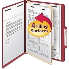 Uravas Store Smead Sınıflandırma Dosyası Klasörü, 1 Bölücü, 2 "genişletme, 2/5-Kesim Sekmesi, Mektup Boyutu, Kırmızı, Kutu Başına 10 (13703)