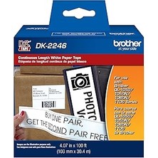 Uravas Store Brother Brother Ql Etiket Yazıcıları Için Orijinal DK-2246 Etiket Kağıdı - Beyaz Kağıt Üzerine Sürekli Uzunluk Siyah, 4" x 100&QUOT; (103 mm x 30,4 )