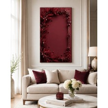 Ftr Malzemecim Premium Bordo Mücevher Çerçevesi Dekoratif Kanvas Tablo