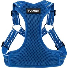 Uravas Store Voyager By Best Pet Supplies - Reflektif Şeritli Tamamen Ayarlanabilir Basamaklı Ağ Koşumu - Kraliyet Mavisi (Uyumlu Kesim), Orta (213-RBW-)