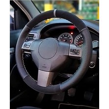 Uravas Store Oto Kılıf ve Aksesuar Fiat ile Uyumlu Linea Dikmeli Direksiyon Kılıfı Noktalı-Alkantara Gri Yüzüklü