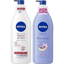 Uravas Store Kiraz Çiçeği Vücut Losyonu ve Repair&amp;care Nemlendirici Losyon 400ML, Rahatlatıcı, Kuru Cilt