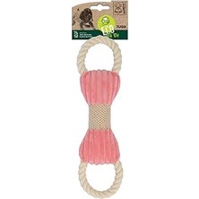 Uravas Store M-Pets Tuga Pembe Bej Kemik Şekilli Köpek Oyuncağı
