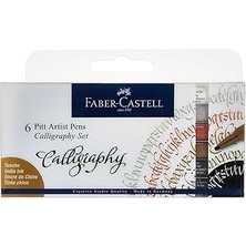 Uravas Store Faber-Castell Pitt Çizim Kalemi Kaligrafi Seti 6’lı