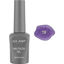Uravas Store Alıx Avıen Işıltılı Mor Kalıcı Oje 78-Yoğun Renk Veren Jel Oje 12 Ml-Nail Uv Gel Polish 78