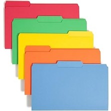 Uravas Store File Folders, 1/3 Cut Top Tab, Legal, Assorted Colors, 100/BOX