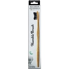Uravas Store The Humble Co. - Humble Brush Bambu Diş Fırçası Siyah | Orta Kıllar | Biyobozunur, Çevre Dostu, Günlük Ağız Bakımınız Için Vegan, Diş Hekimi Onaylı (1 Paket)