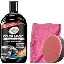 Uravas Store Turtle Wax Jet Black Renkli Cila Siyah 500 ml + Pasta Cila Süngeri + 3 Bez