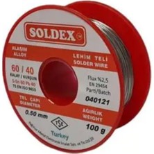 Uravas Store Soldex 60/40 Lehim Teli 100 gr 0,50 mm (Sn:60 / Pb:40)