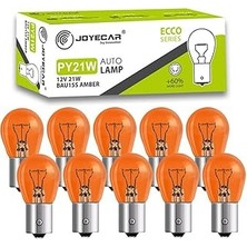 Uravas Store Joyecar PY21W BAU15S Amber Ecco Series Otomobil Lambası, 12V 21W,%60 Daha Fazla Işık, Turuncu, 10'lu Paket