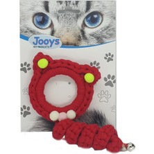 Uravas Store Zilli Kedi Örgü Ipi 15 cm Kırmızı