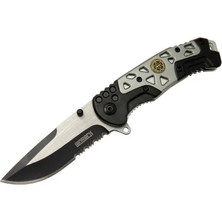 Uravas Store Lanmark MX10 Gri Testereli Outdoor Çakı 21 cm - Otomatik, Perçinli