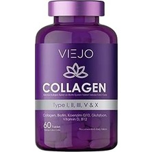 Uravas Store Vıejo Kolajen ve Vitaminler (Tip 1,2,3,5,10 ve Biotin, Koenzim Q10, Glutatyon, Vitamin D, B12) 60 Tablet