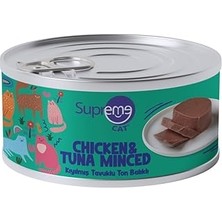 Uravas Store Kıyılmış Tavuklu &amp; Ton Balıklı Yaş Kedi Maması, Doğal Proteinli, Lezzetli Islak Mama 85 gr 24'lü