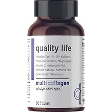 Uravas Store Quality Life Multi Collagen 90 Tablet - Tip 1-2-3-5-10 Kolajen Msm Magnezyum C Vitamini Yumurta Kabuğu Zarı Çinko