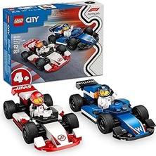 Uravas Store City Williams Racing ve Haas Yarış Arabaları 60464-4 Yaş ve Üzeri Çocuklar Için 2 Pilotu Minifigürü Içeren Yaratıcı Oyuncak Yapım Seti, Doğum Günü Hediyesi (92 Parça)