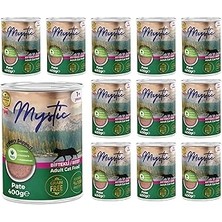 Uravas Store Mystic Yetişkin Kedi Biftekli Pate 400 gr x 12 Adet