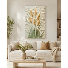 Ftr Malzemecim Premium Altın Başaklar Minimalist Kanvas Tablo