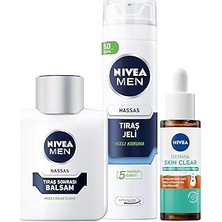 Uravas Store Men Erkek Tıraş Sonrası Balsam 100ML,DERMA Skin Clear Karşıtı Serum 30ML ve Tıraş Jeli 200ML