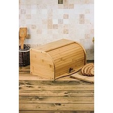 Uravas Store Deconox Bambu Lüks Panjur Kapaklı Büyük Ekmek Dolabı, Dolabı, Ekmek Sepeti Sandığı, Ekmeklik, Çok Amaçlı Bambu Kutu