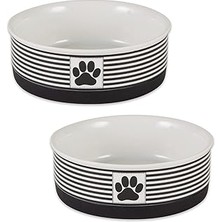 Uravas Store Bone Dry Paw &amp; Patch Seramik Evcil Hayvan Koleksiyonu, Orta Set, 6x2, Siyah, 2 Parça, 5742