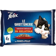 Uravas Store Felix Sığır Eti ve Tavuklu Kedi Yaş Maması Avantajlı Paket (4 x 12 x 85 Gr) 48'li