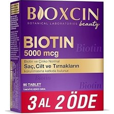 Uravas Store Bioxcin Biotin 5000 Mcg | Saç ve Tırnak Sağlığı Için Biotin + Çinko | Yorgunluk ve Enerji Metabolizması Desteği | 90 Tablet | Şeker ve Gluten Içermez
