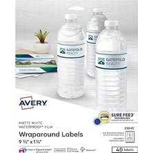 Uravas Store Avery Yazdırılabilir Boş Sarmalı Dikdörtgen Etiketler, 3,18 cm x 24,8 Cm, Mat Beyaz, 40 Özelleştirilebilir Etiket (22845)