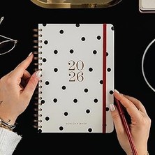 Uravas Store 2026 Spiralli Günlük Ajanda 12 Aylık – 17X24 cm Puantiye