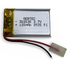 Uravas Store Sertec 302030 3.7V 120 Mah Li-Polymer Pil (DEVRELI/1.5A)