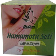 Uravas Store Hamamotu Seti Tüy Dökücü Toz Bay Bayan 100 gr Kase Spatula Kolonyalı Mendil