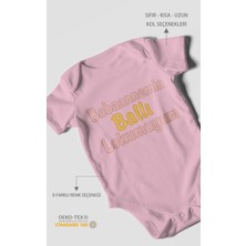 Morivo Kids Babaannemin Ballı Lokumuyum Kısa Kollu Bebek Body %100 Pamuk