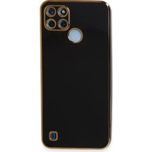 Uravas Store Realme C25Y Kılıf Volet Silikon - Siyah