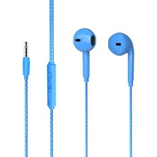 Uravas Store Lenovo Lecoo EH104BL 3.5 mm Jacklı Kablolu Kulak Içi Mikrofonlu Kulaklık Mavi
